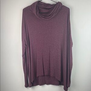 Cabi #924 Draped Cowl Neck Tunic Top - Plum Size S